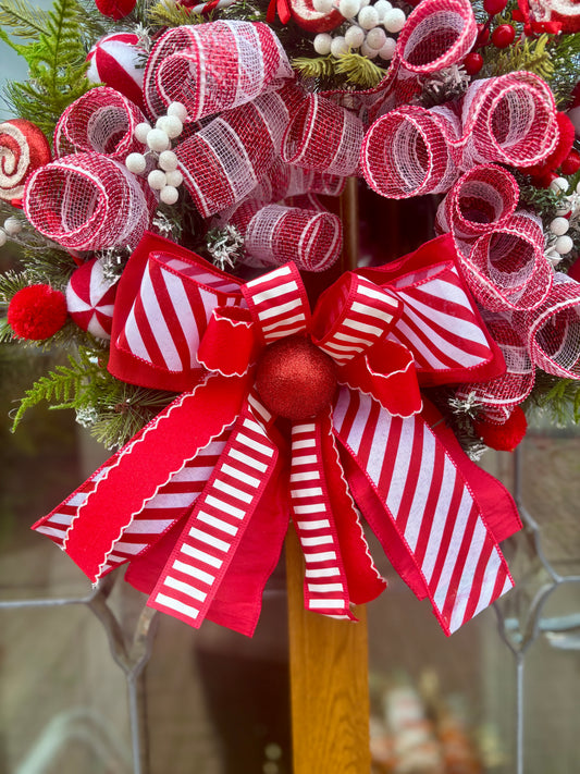 Candy Cane Christmas wreath