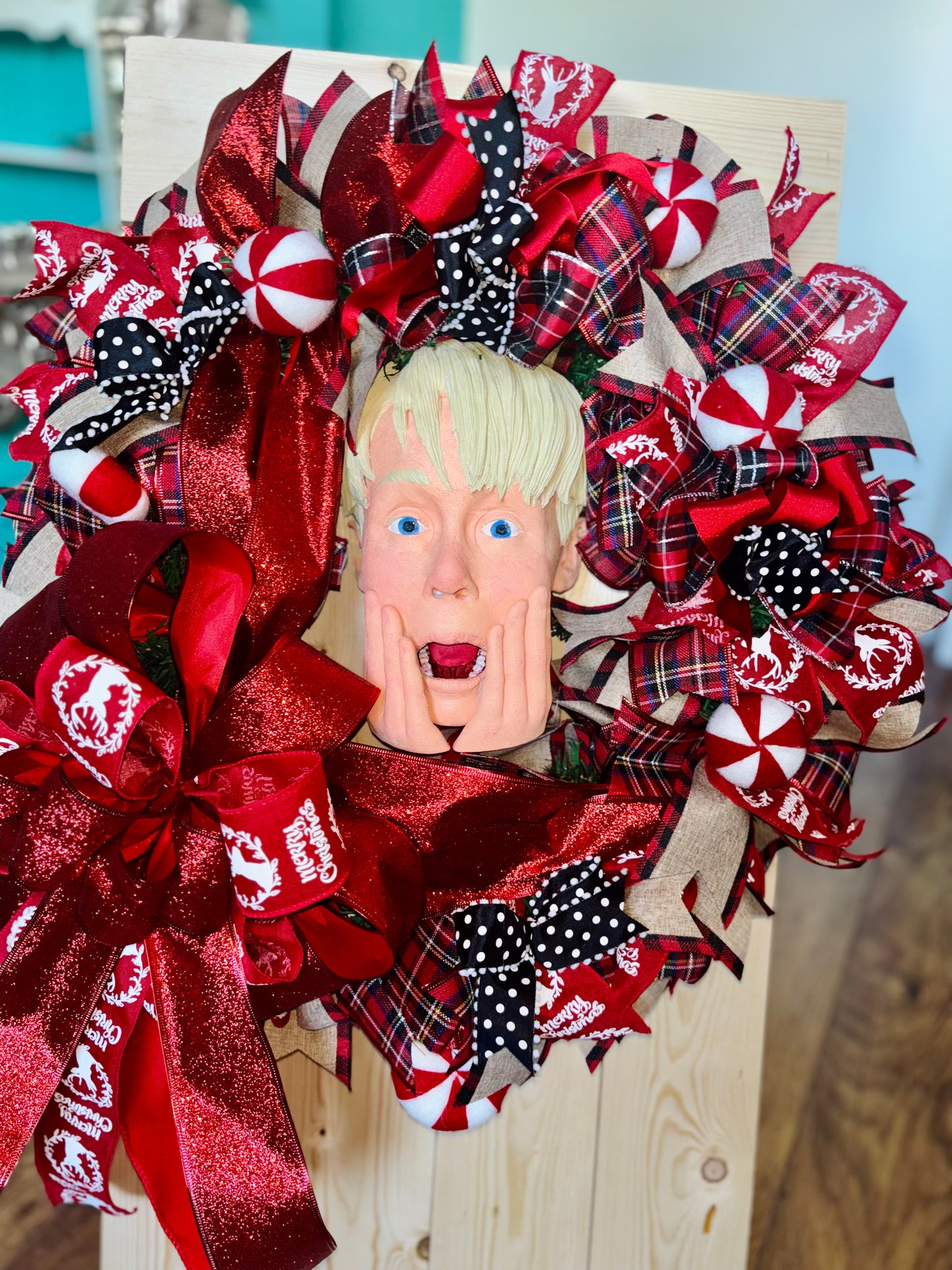 Kevin! Christmas Ribbon Wreath