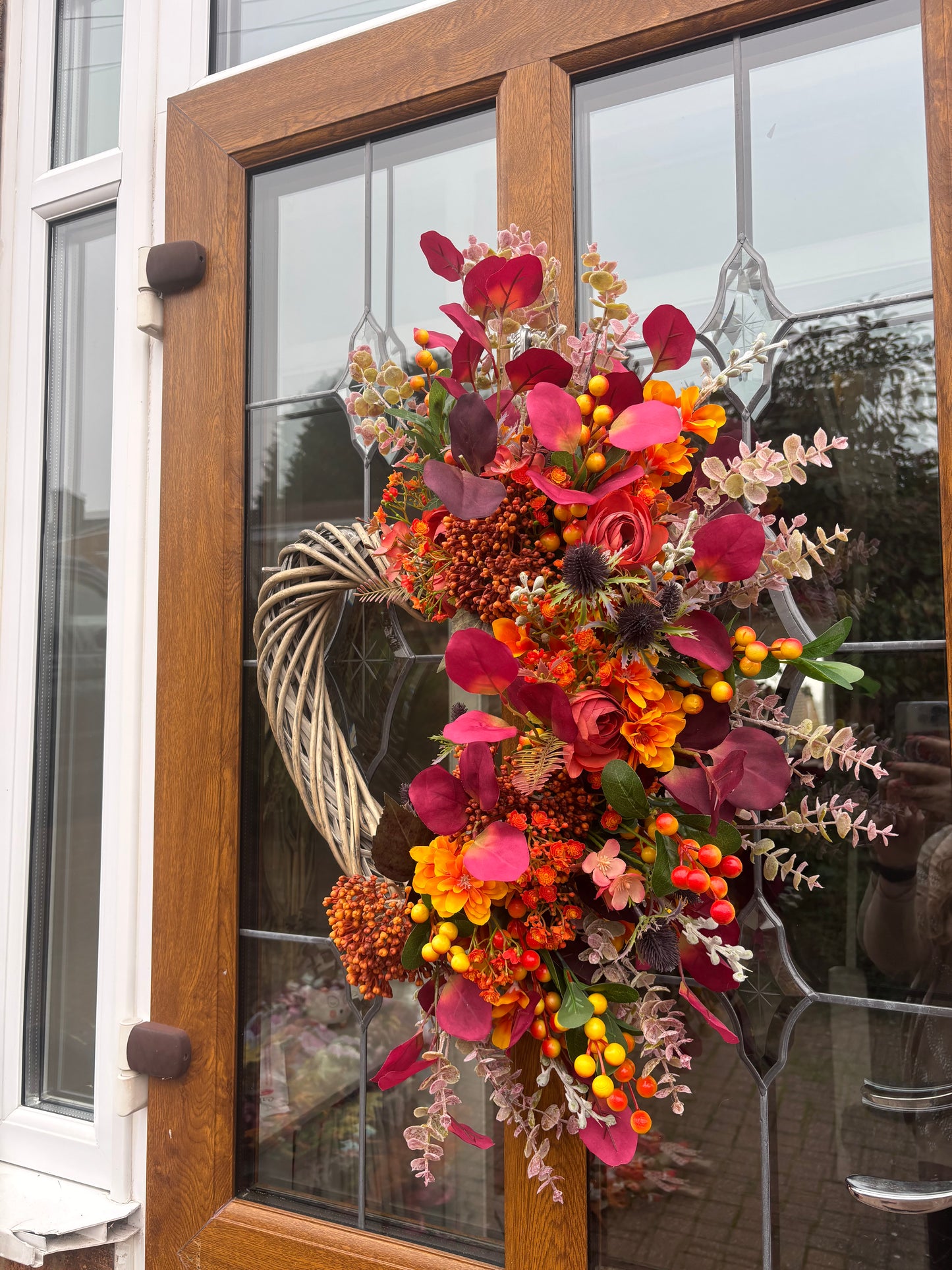 Autumn Wicker Heart Half Wreath