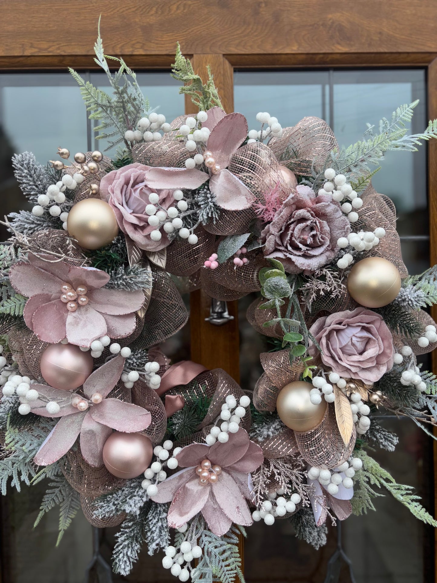 Blush Frost Winter Wreath