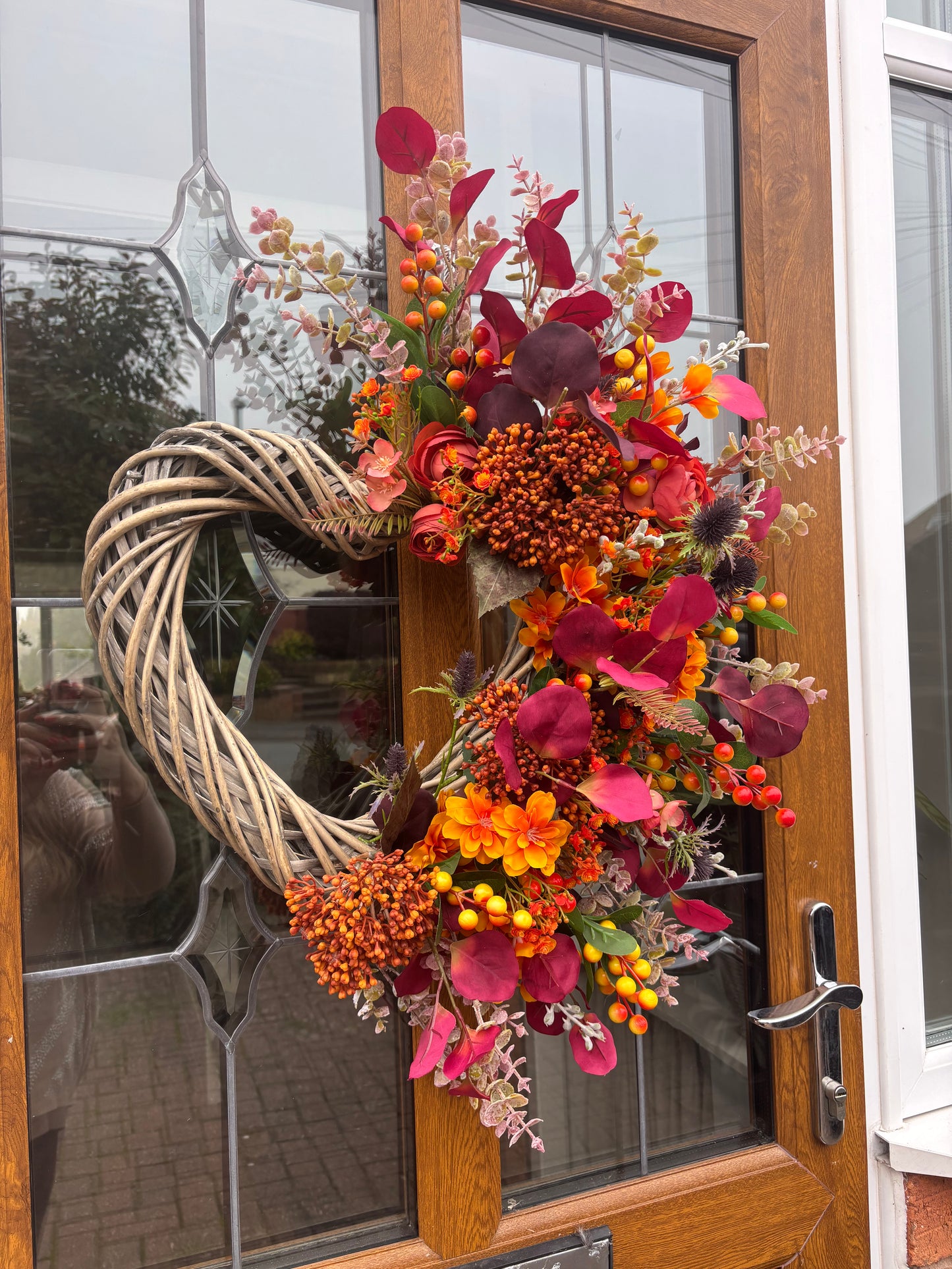 Autumn Wicker Heart Half Wreath
