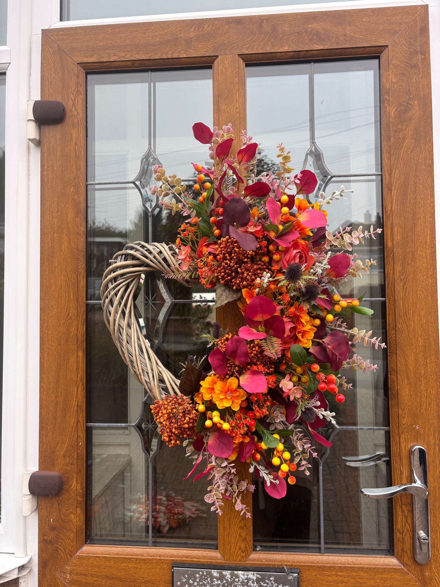Autumn Wicker Heart Half Wreath