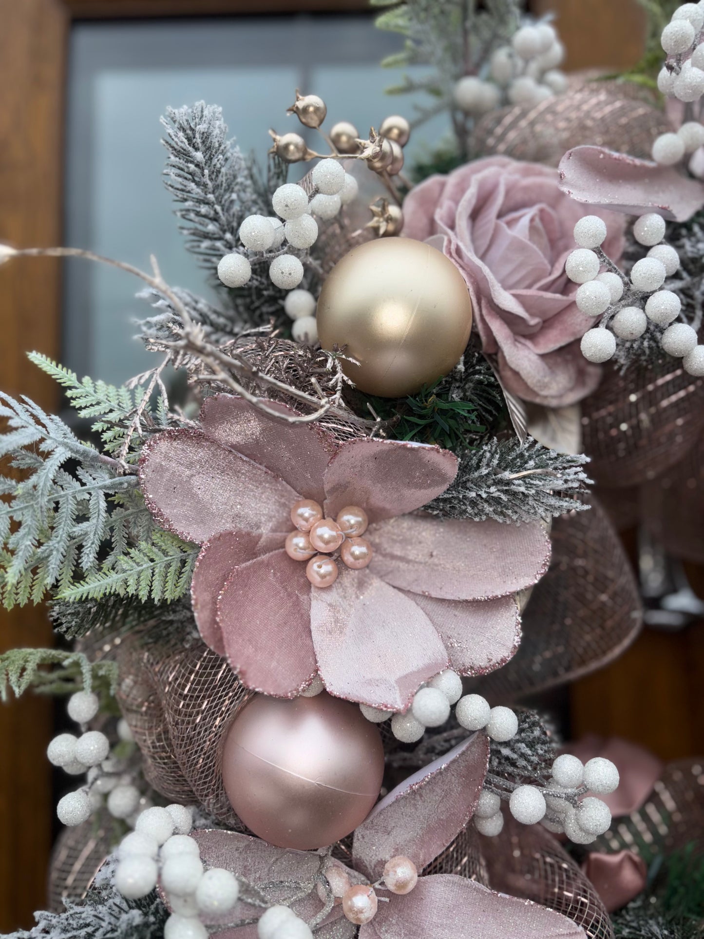 Blush Frost Winter Wreath