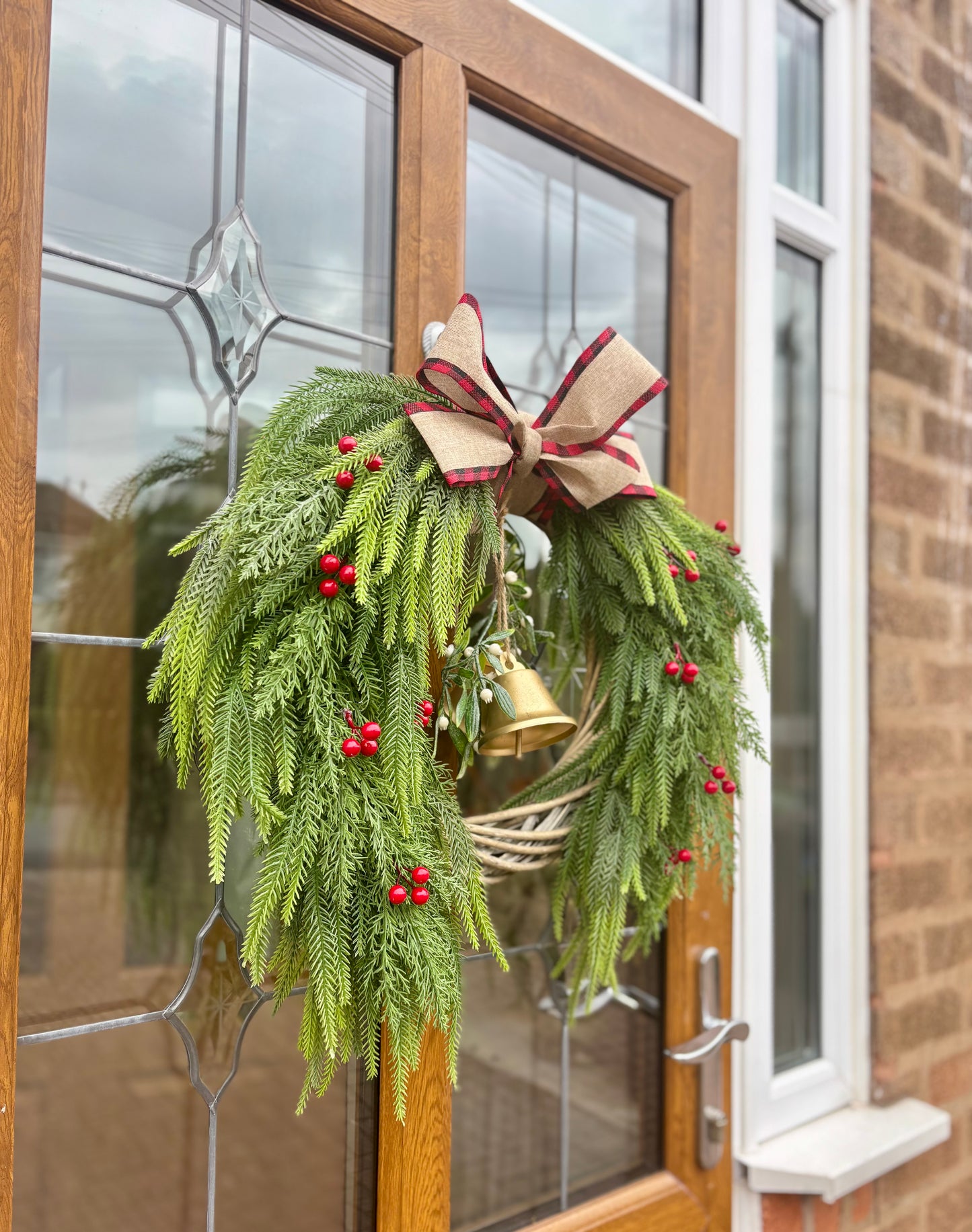 Norfolk Pine and Mistletoe Wreath