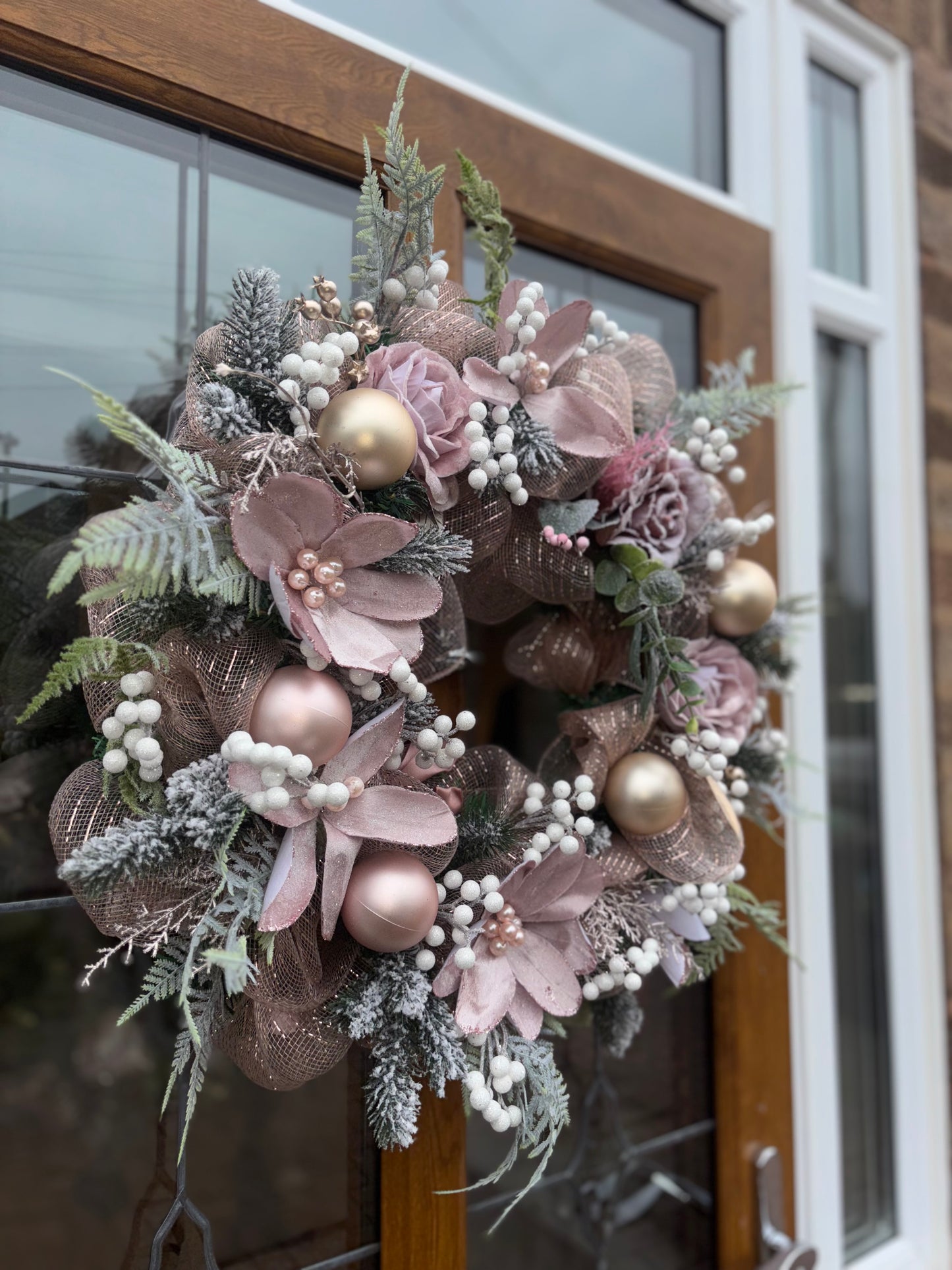 Blush Frost Winter Wreath