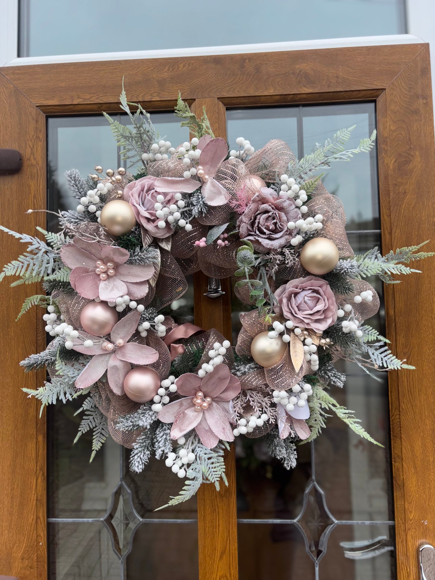Blush Frost Winter Wreath