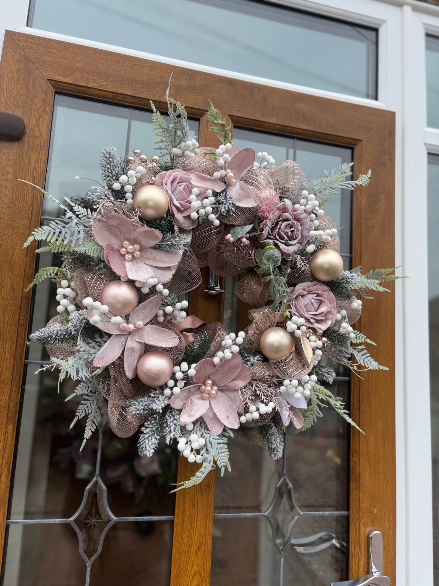 Blush Frost Winter Wreath