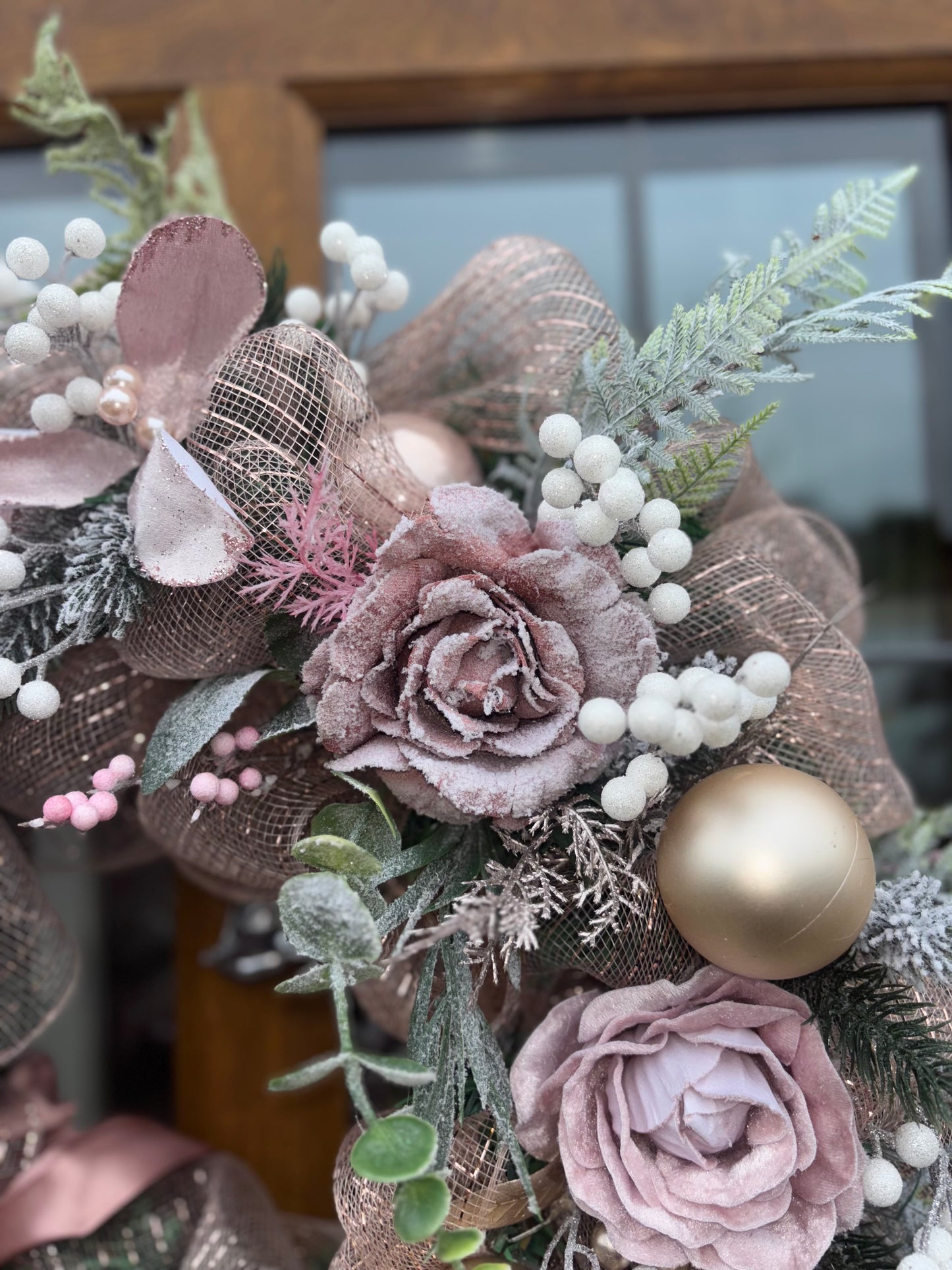 Blush Frost Winter Wreath