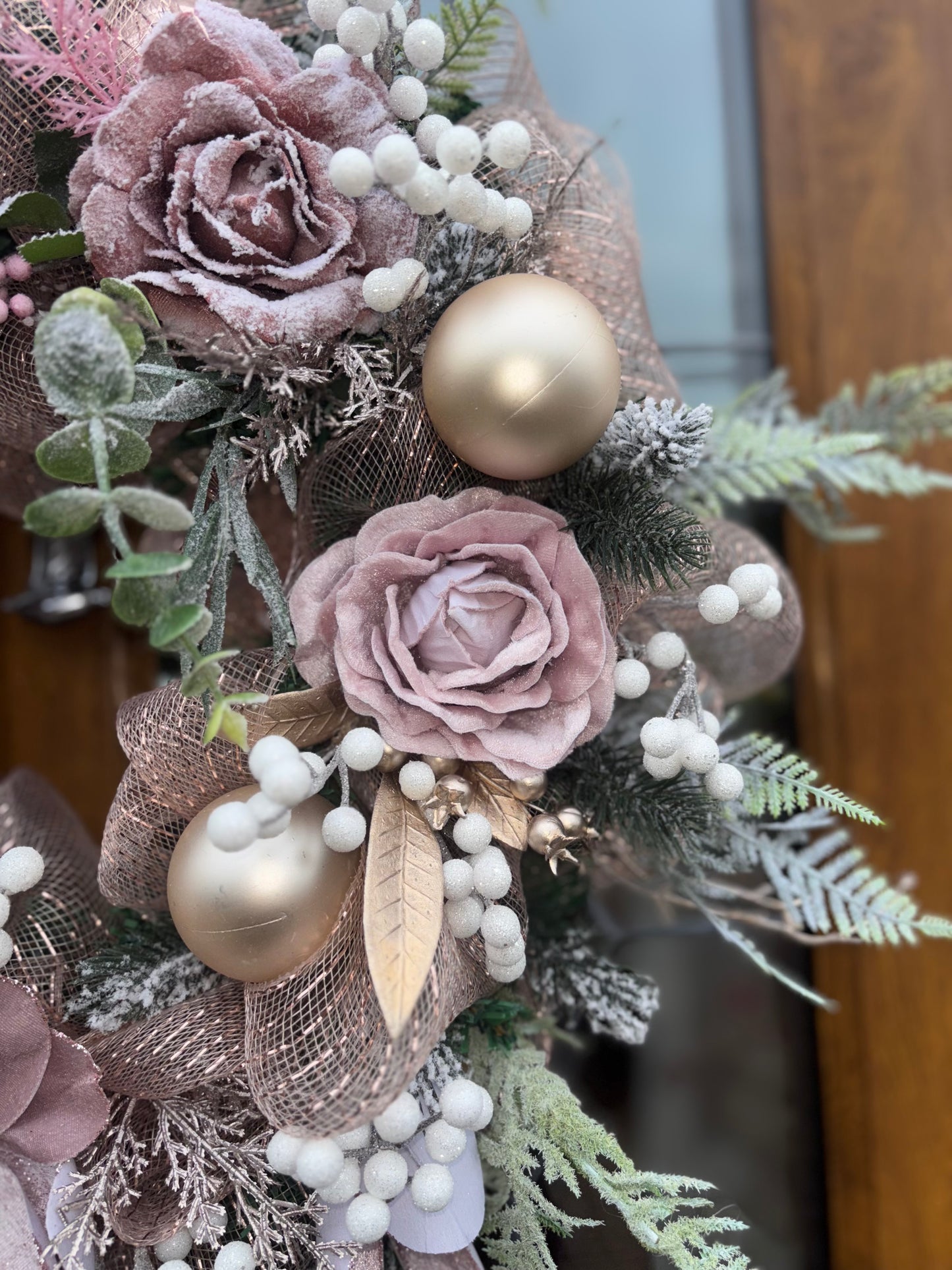 Blush Frost Winter Wreath