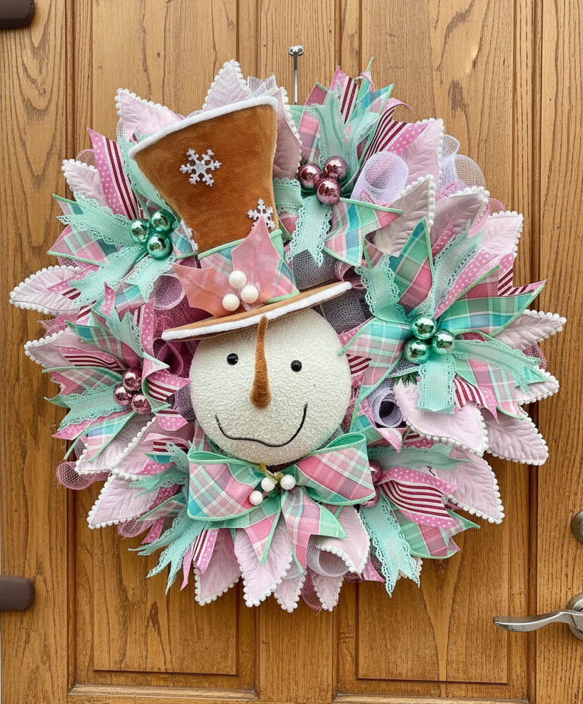 Gingerbread Snowman Wreath