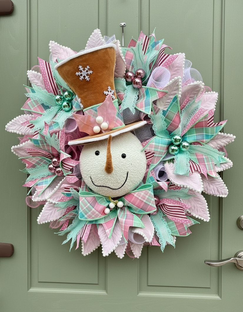 Gingerbread Snowman Wreath