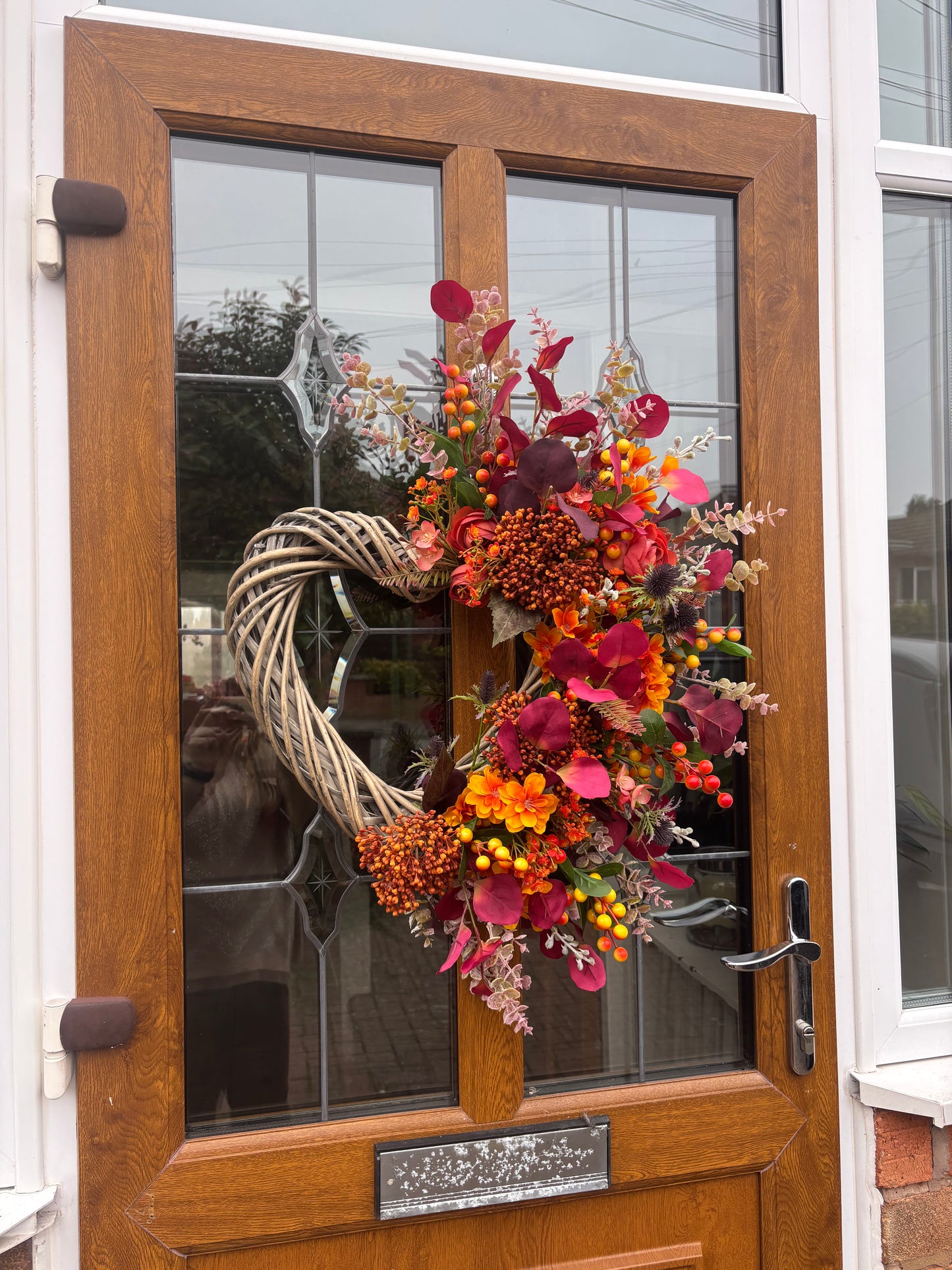 Autumn Wicker Heart Half Wreath