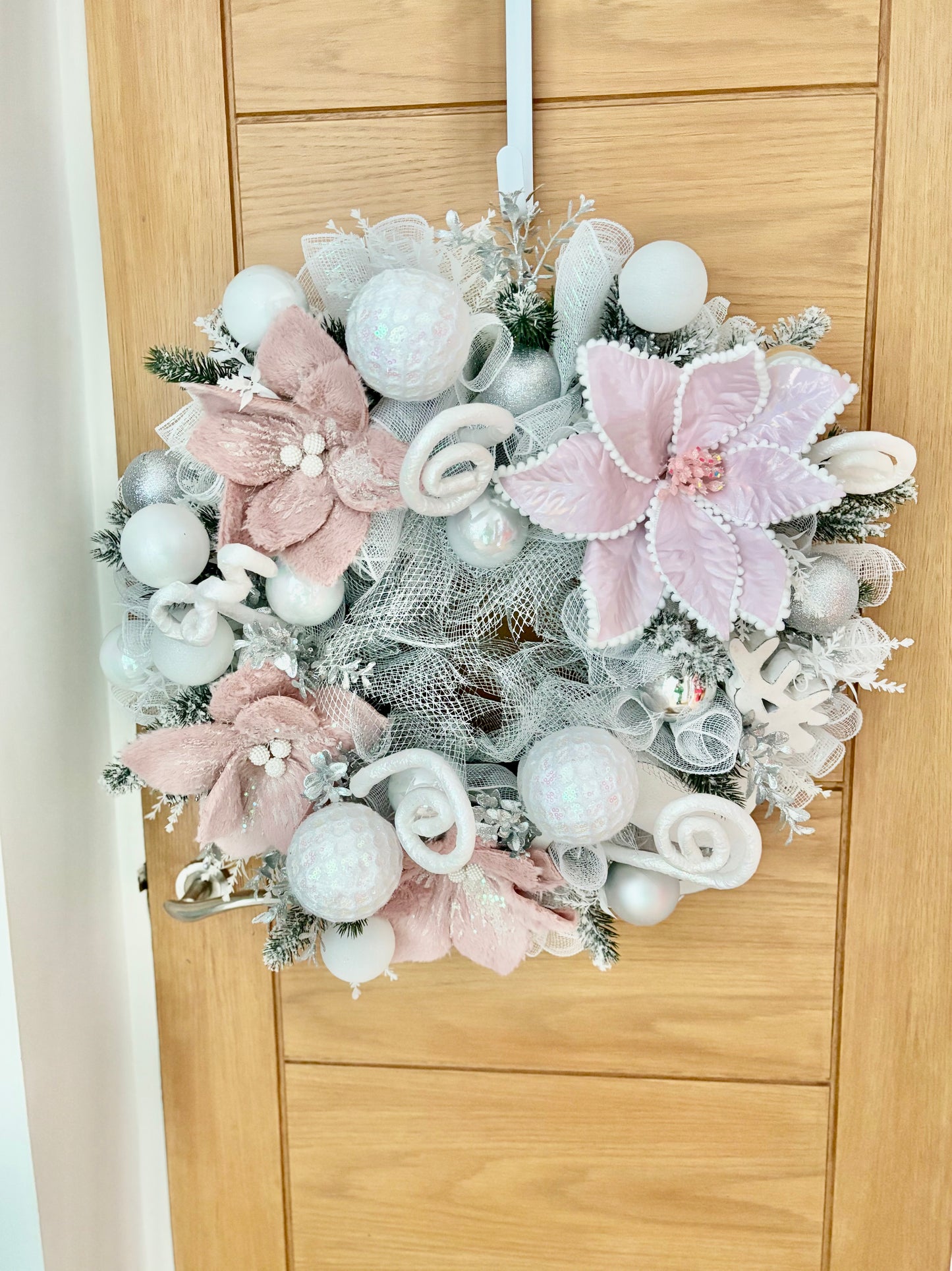 Frosted Blush Christmas wreath