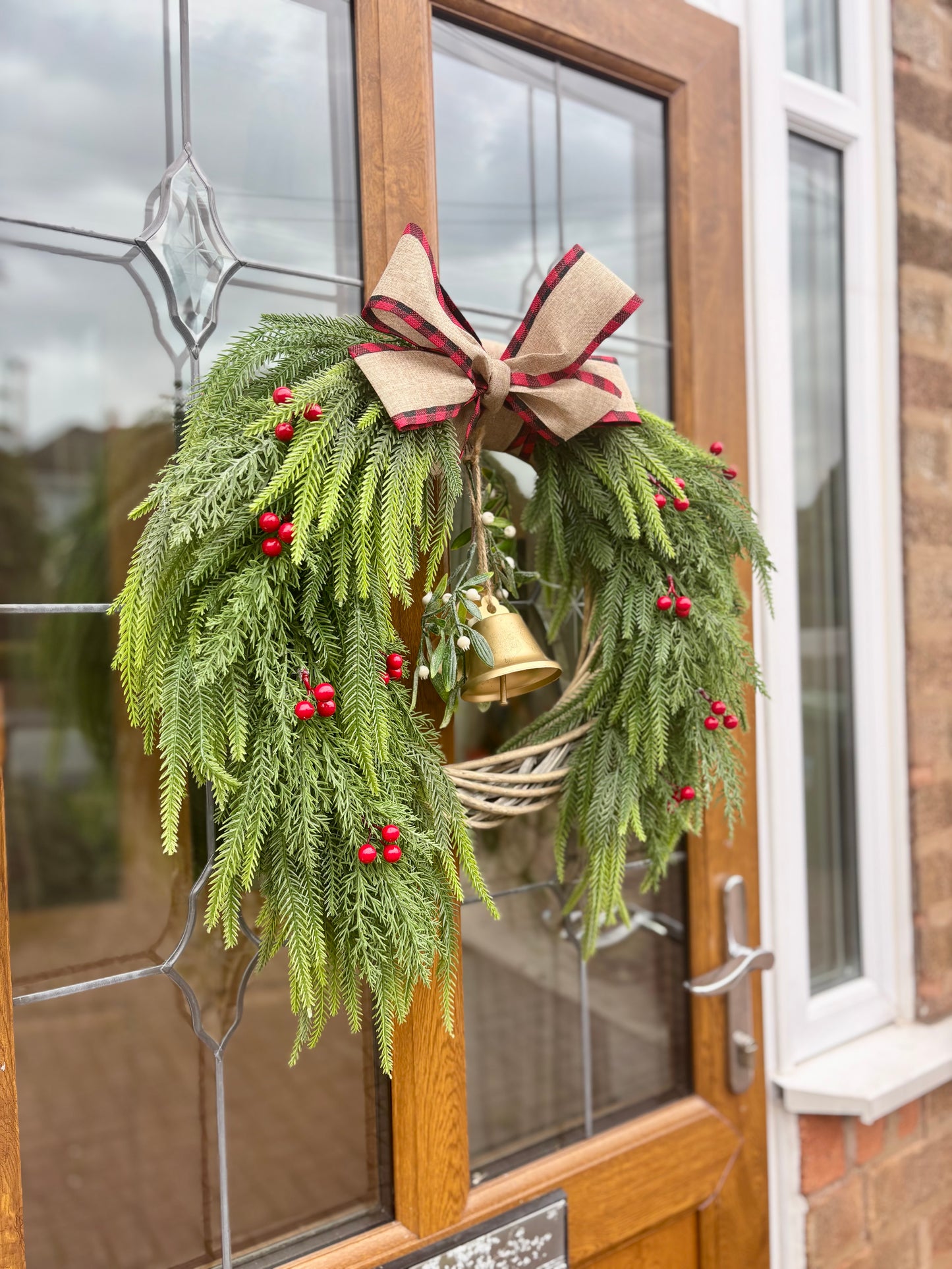 Norfolk Pine and Mistletoe Wreath