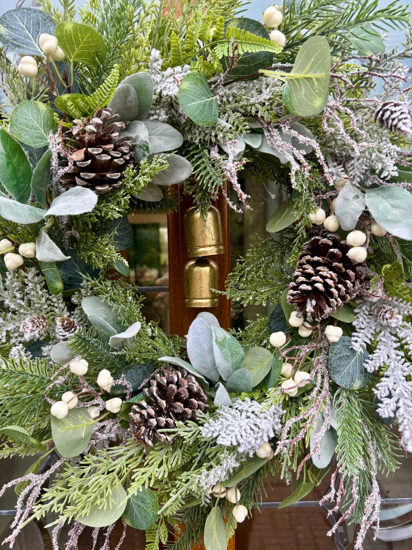 Natural Pine and Berry Wreath with bells