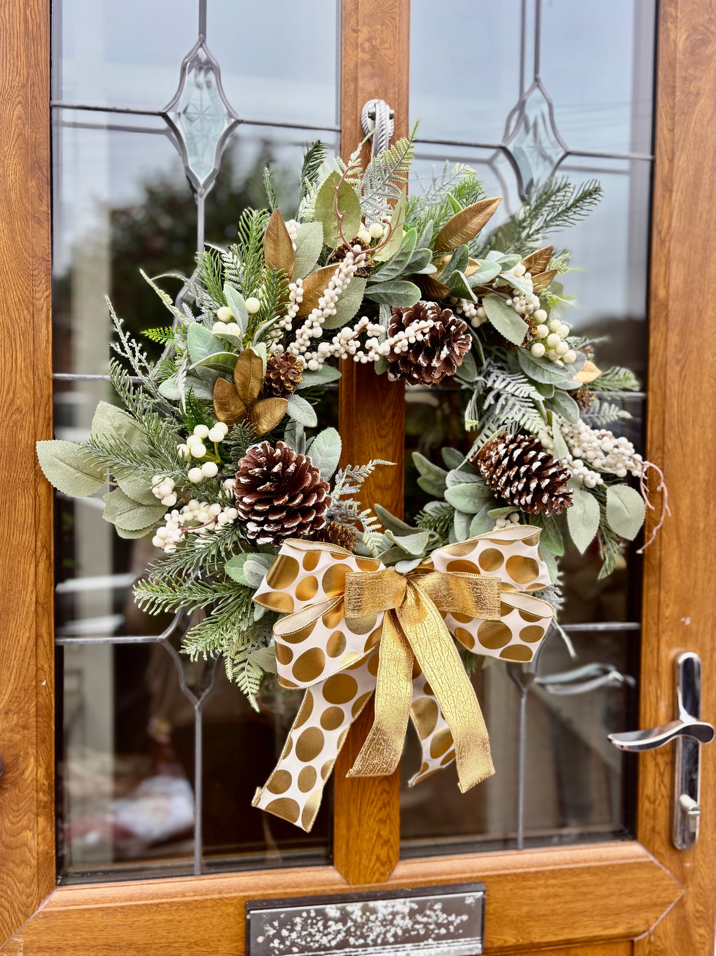 Gold & Ivory Pinecone Wreath