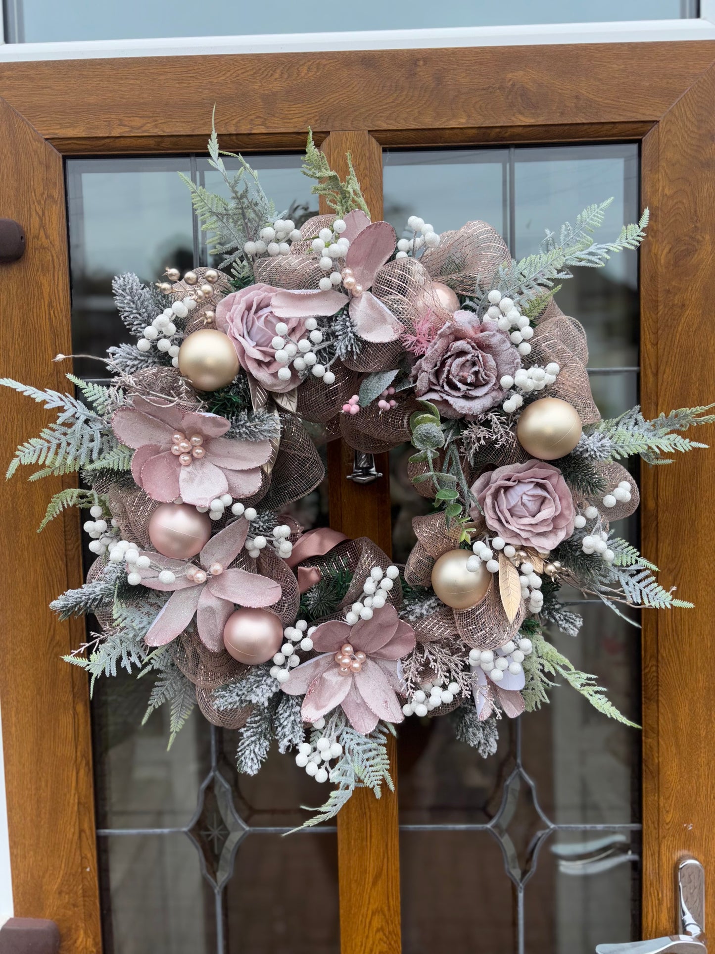 Blush Frost Winter Wreath