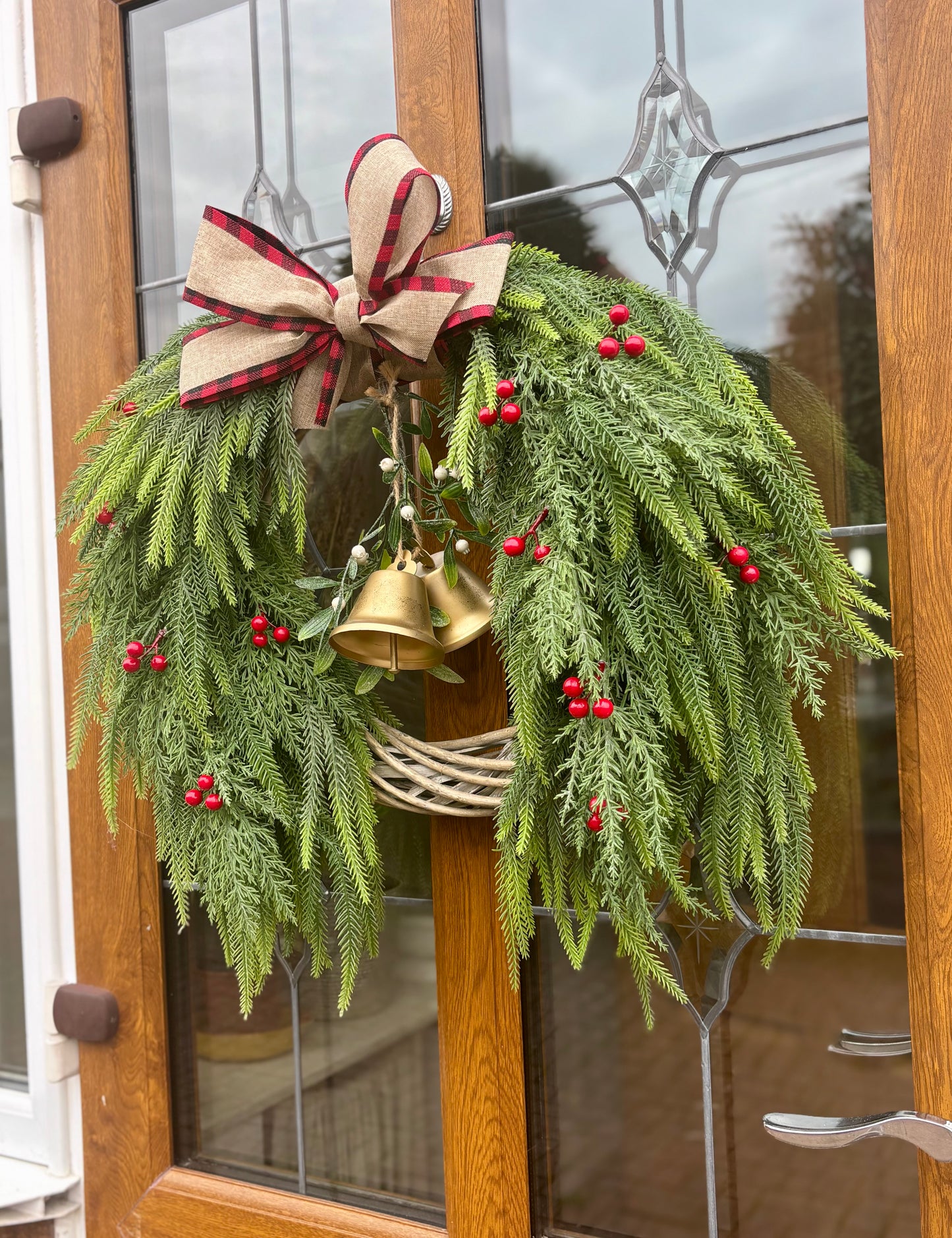 Norfolk Pine and Mistletoe Wreath