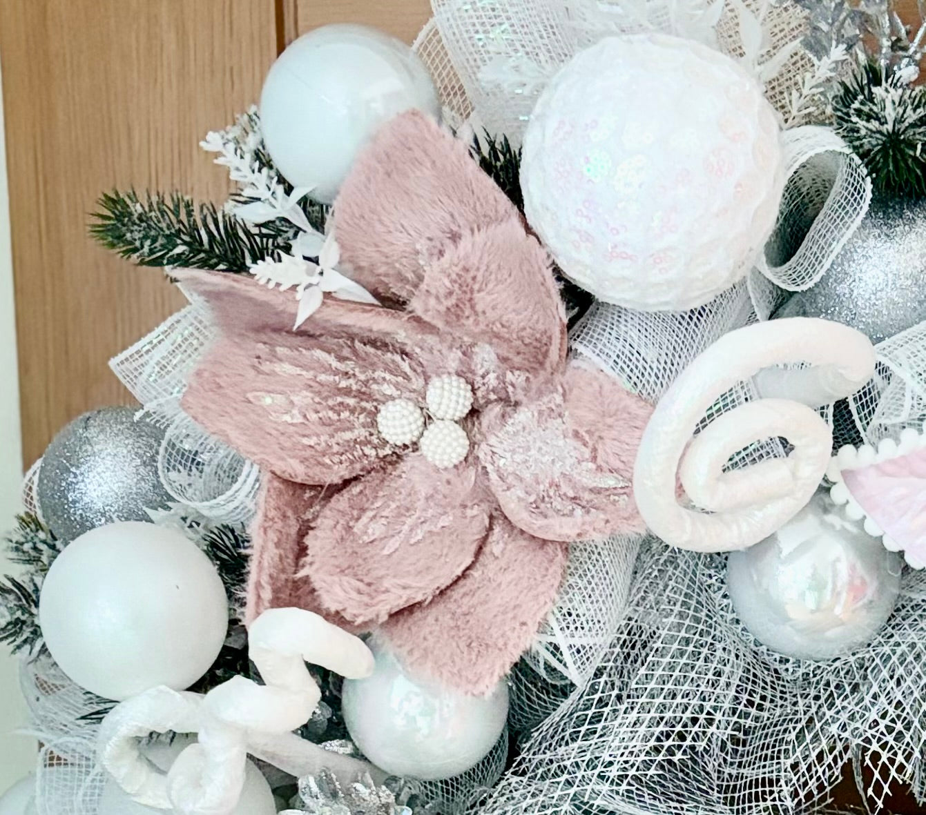 Frosted Blush Christmas wreath