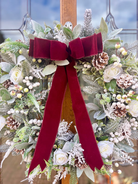 Large Frosted Woodland Wreath