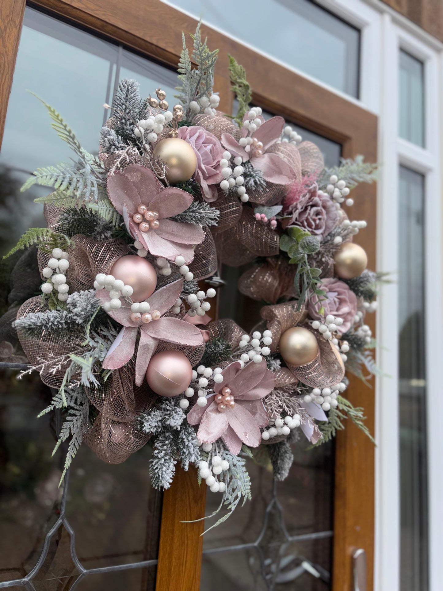 Blush Frost Winter Wreath
