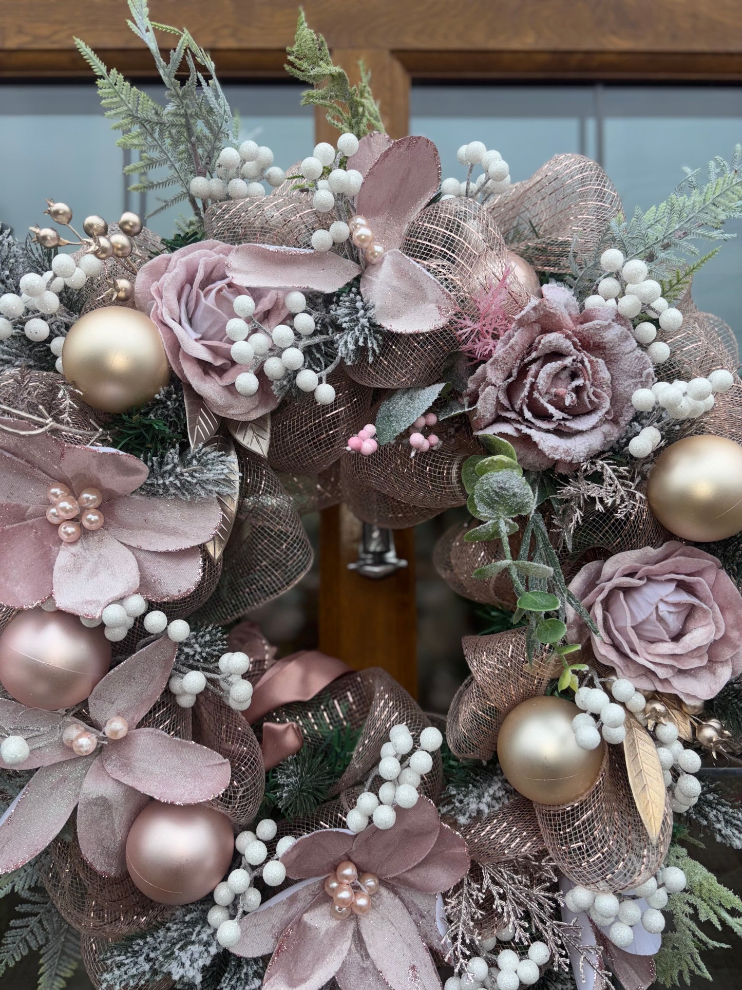 Blush Frost Winter Wreath