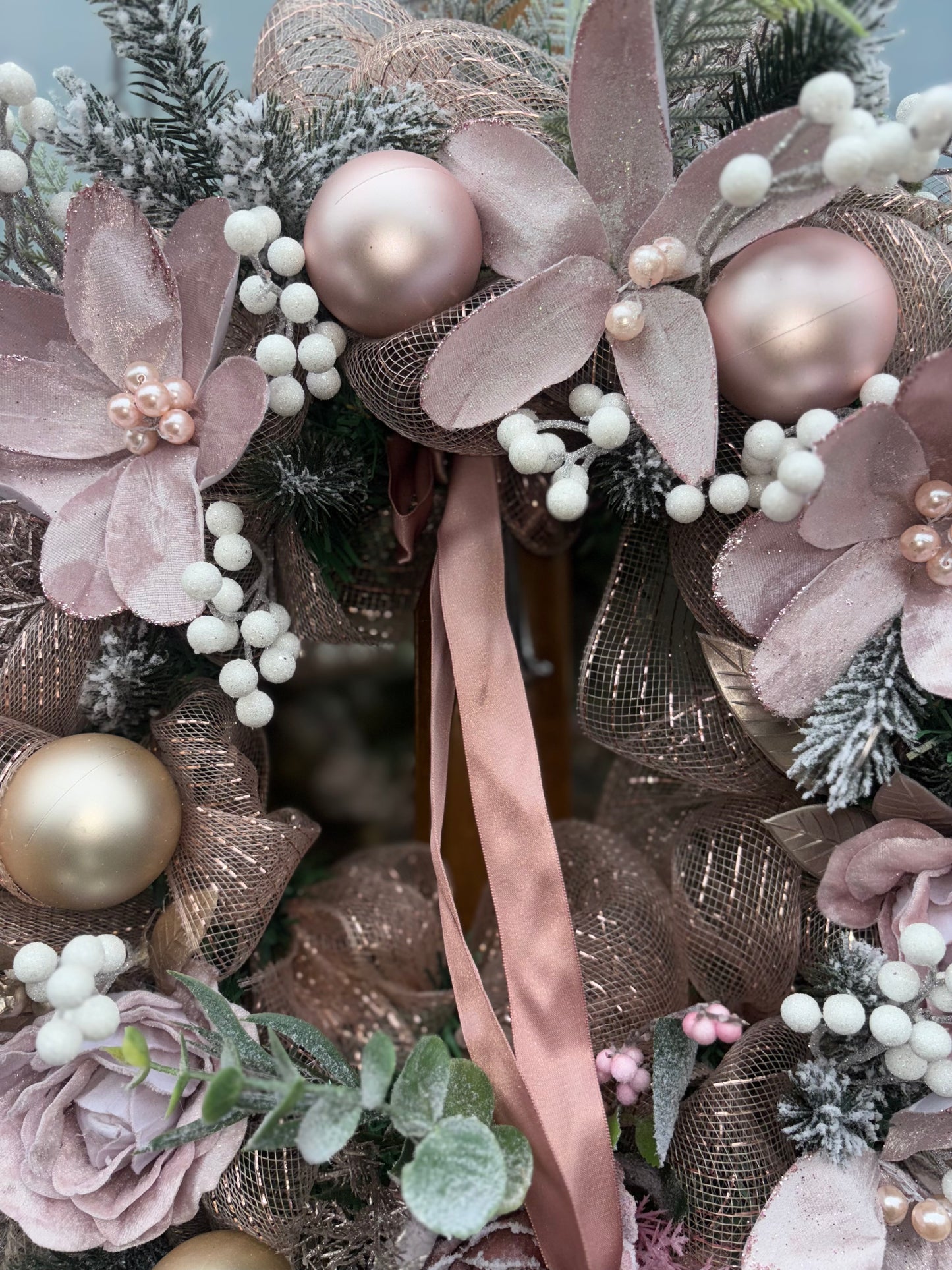 Blush Frost Winter Wreath