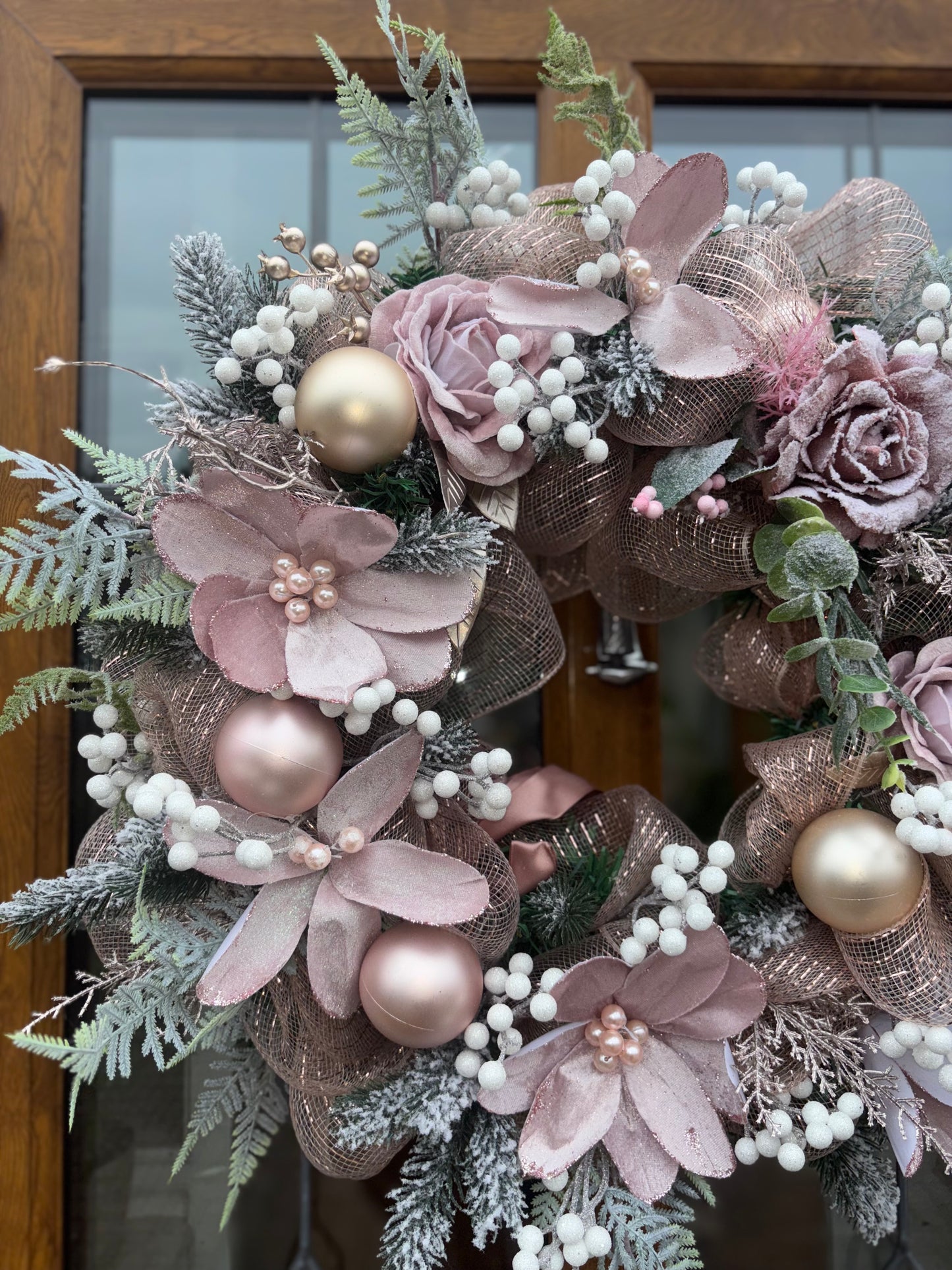 Blush Frost Winter Wreath