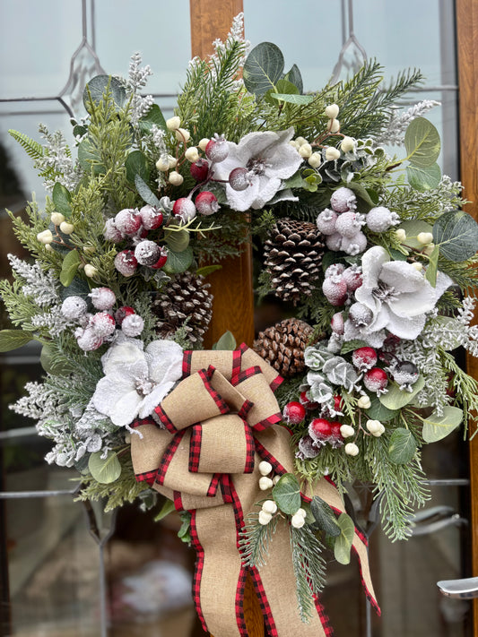 Rustic Christmas Rose Wreath