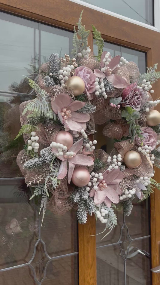 Blush Frost Winter Wreath